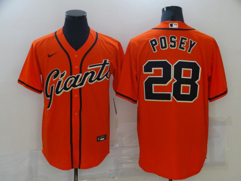 Men San Francisco Giants 28 Posey Orange Game Nike 2021 MLB Jersey